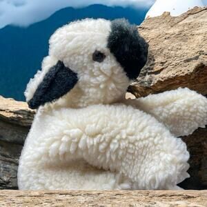 Vintage Country Critters Hand Puppet Lamb Sheep Plush Sherpa Farm Play Made USA